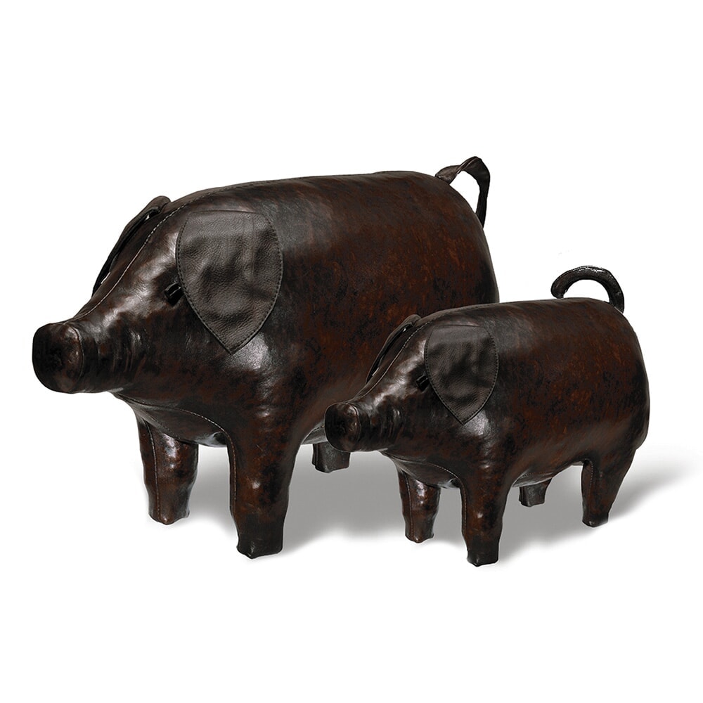 Leather Pig Footstools